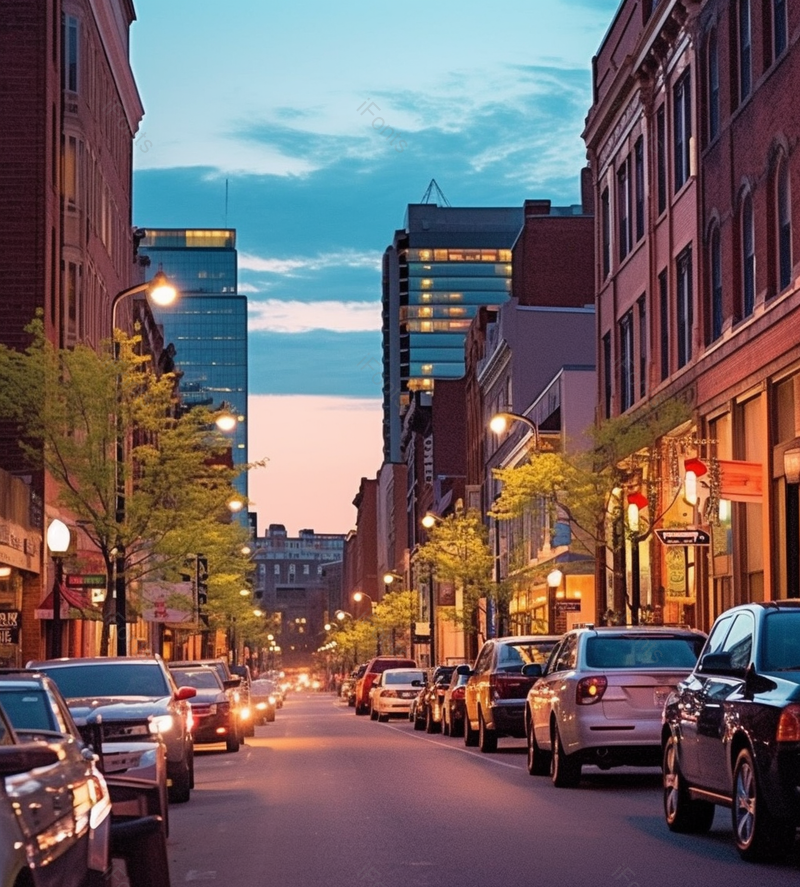 凌晨繁华的街区风景,高清,摄影图,摄影图片,图片大全,摄影图免费下载